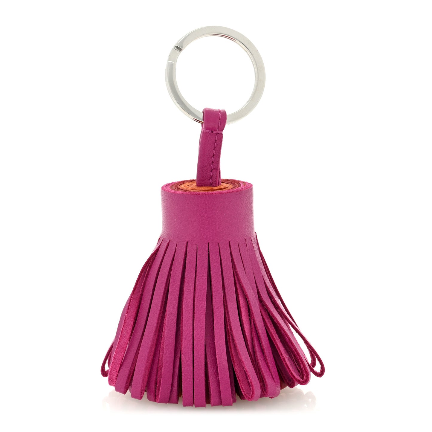 Lambskin Tri-Color Carmen Tassel Key Holder Rose Pourpre Brique Orange