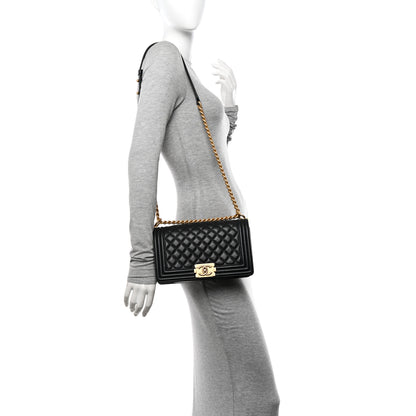 Chanel Calfskin Quilted Medium Boy Flap Black 2 of 14