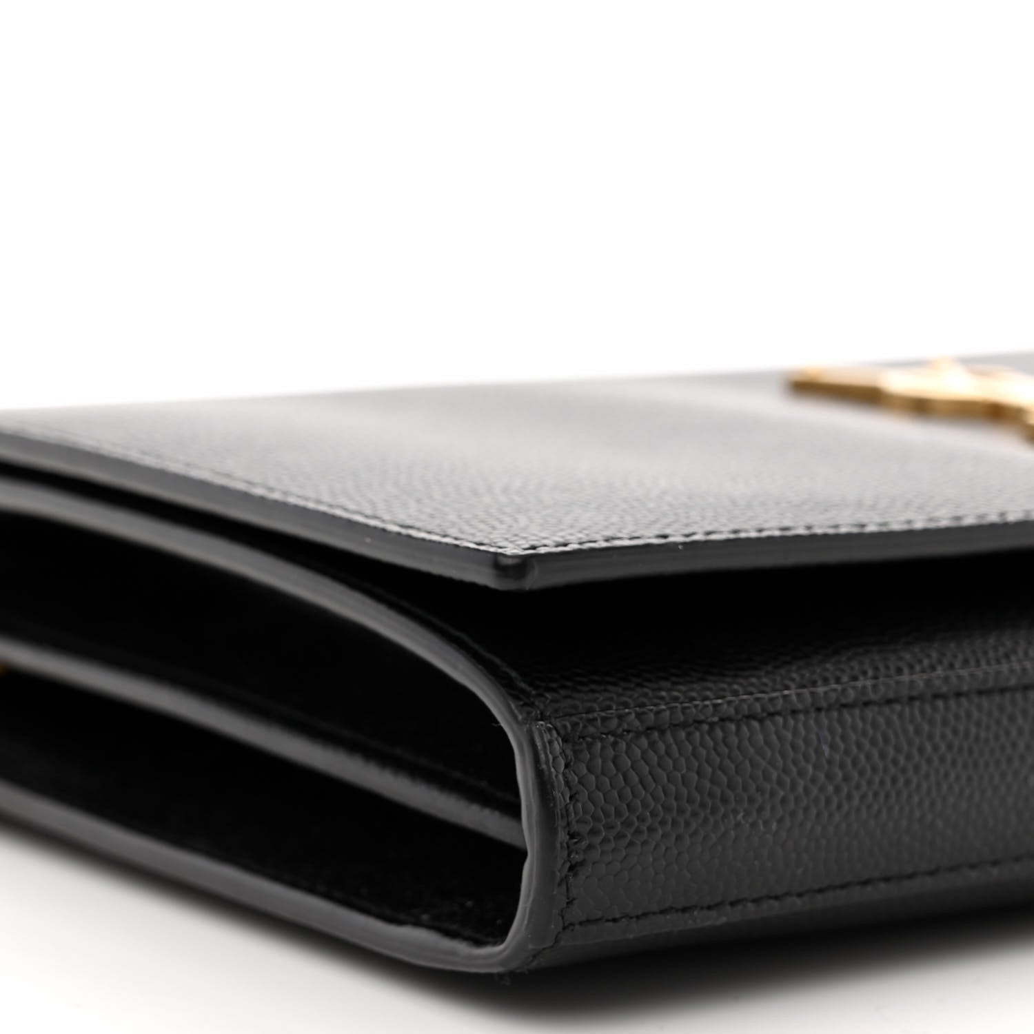 Saint Laurent Grain De Poudre Monogram Chain Wallet Black 9 of 11