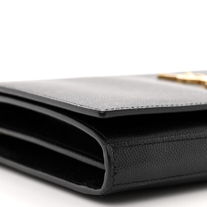 Saint Laurent Grain De Poudre Monogram Chain Wallet Black 9 of 11