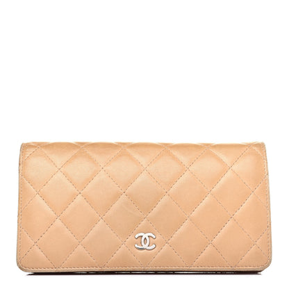 Chanel Lambskin Quilted Yen Wallet Beige 1 of 23