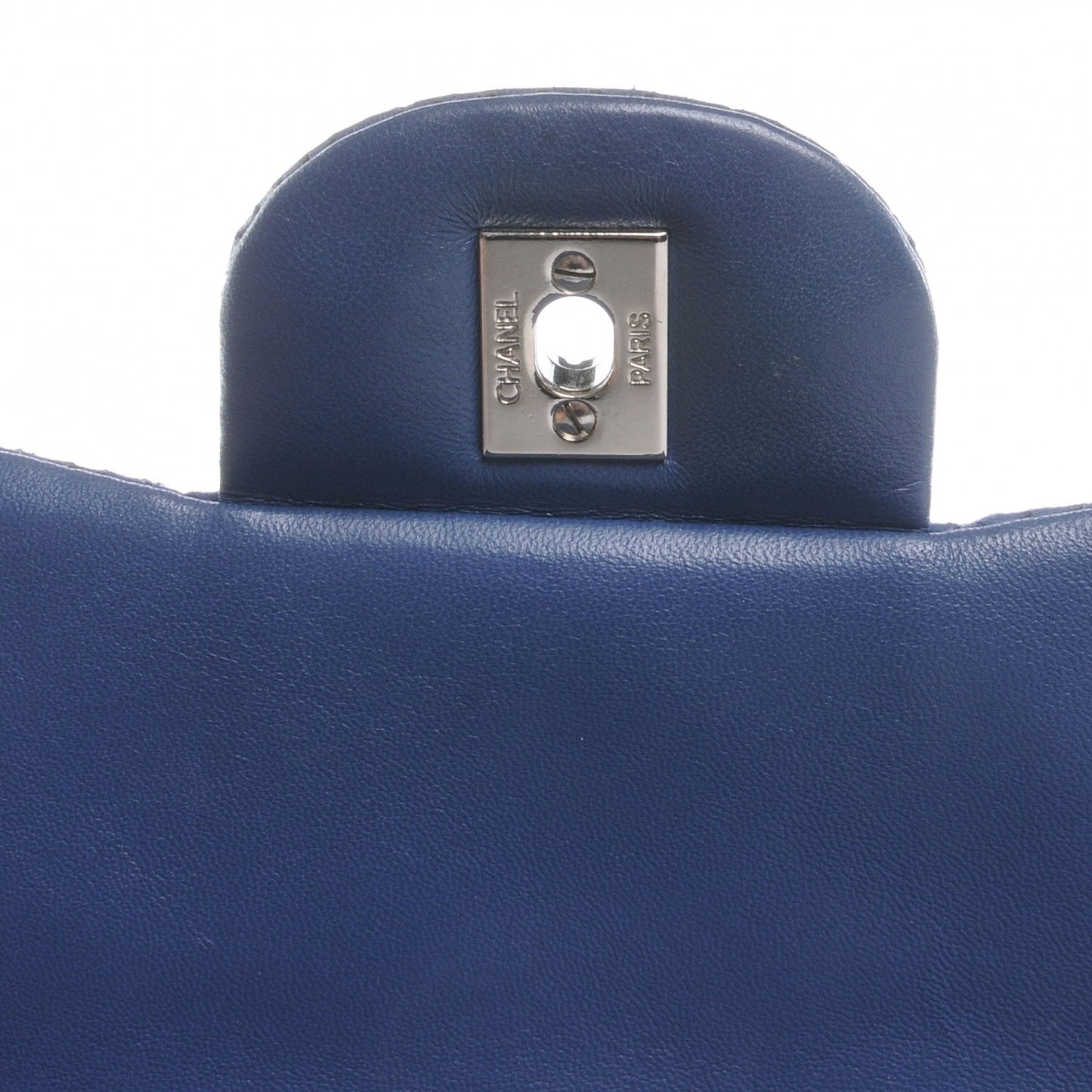 Lambskin Perforated Jumbo Flap Blue