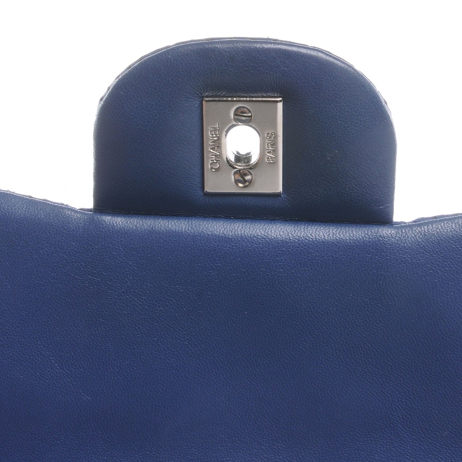 Chanel Lambskin Perforated Jumbo Flap Blue 6 of 9