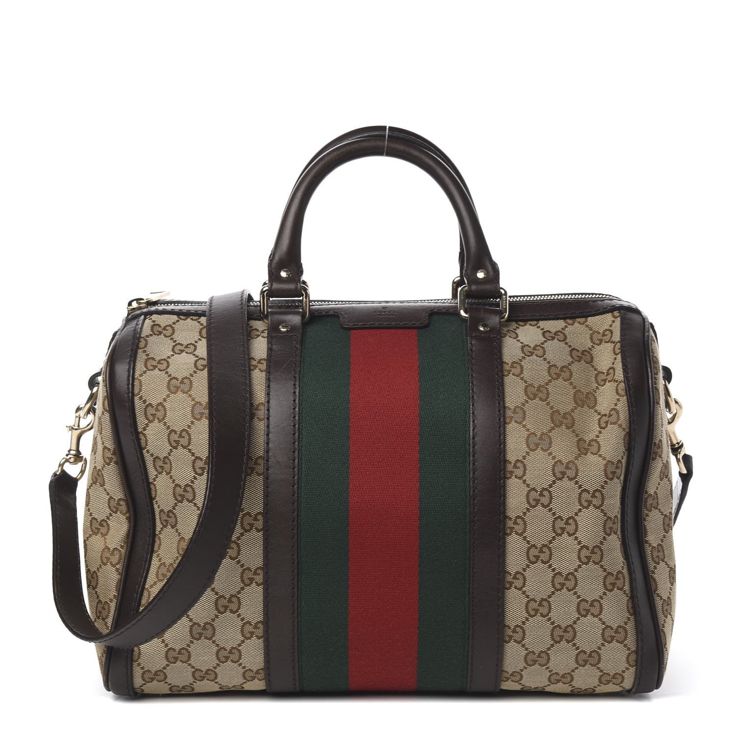 Monogram Vintage Web Medium Boston Dark Brown