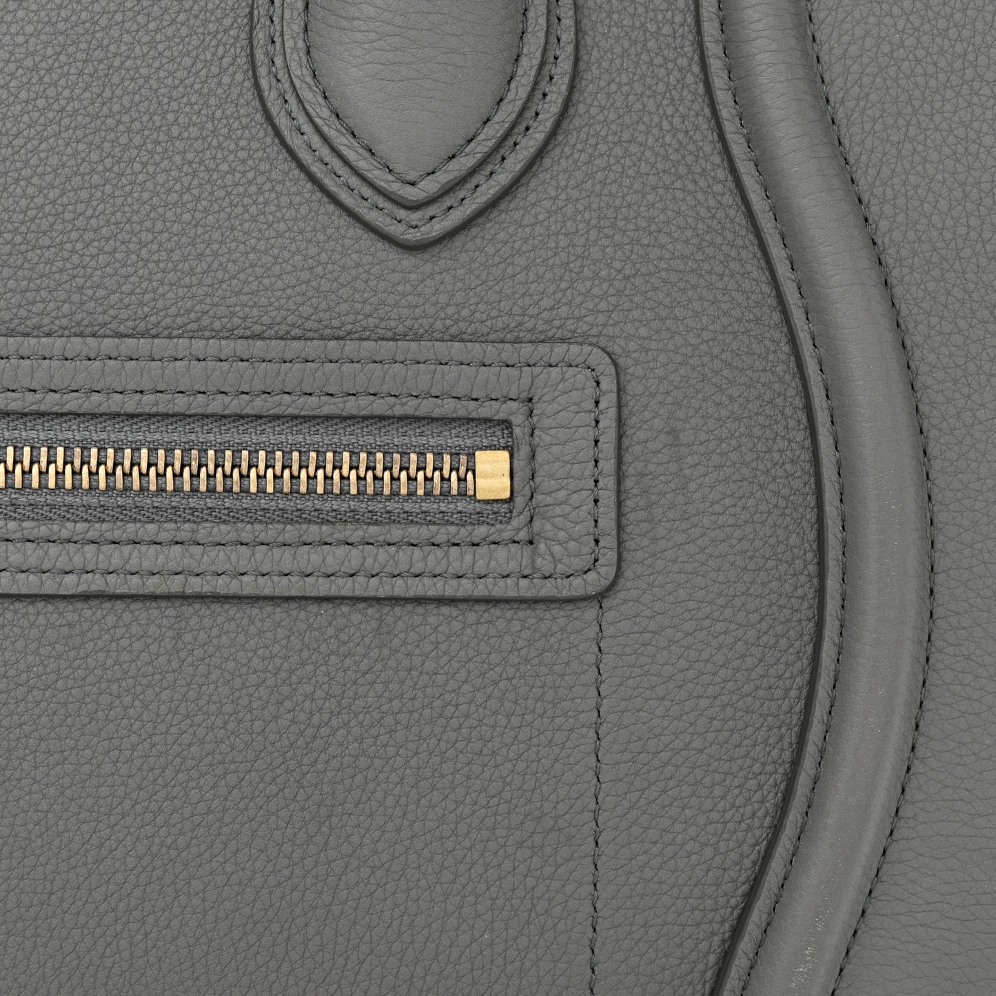 Baby Drummed Calfskin Micro Luggage Kohl