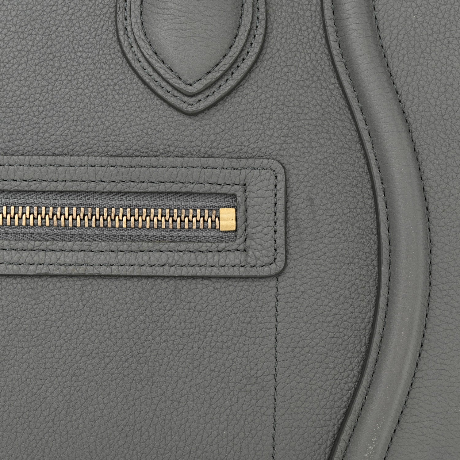 Celine Baby Drummed Calfskin Micro Luggage Kohl 11 of 12