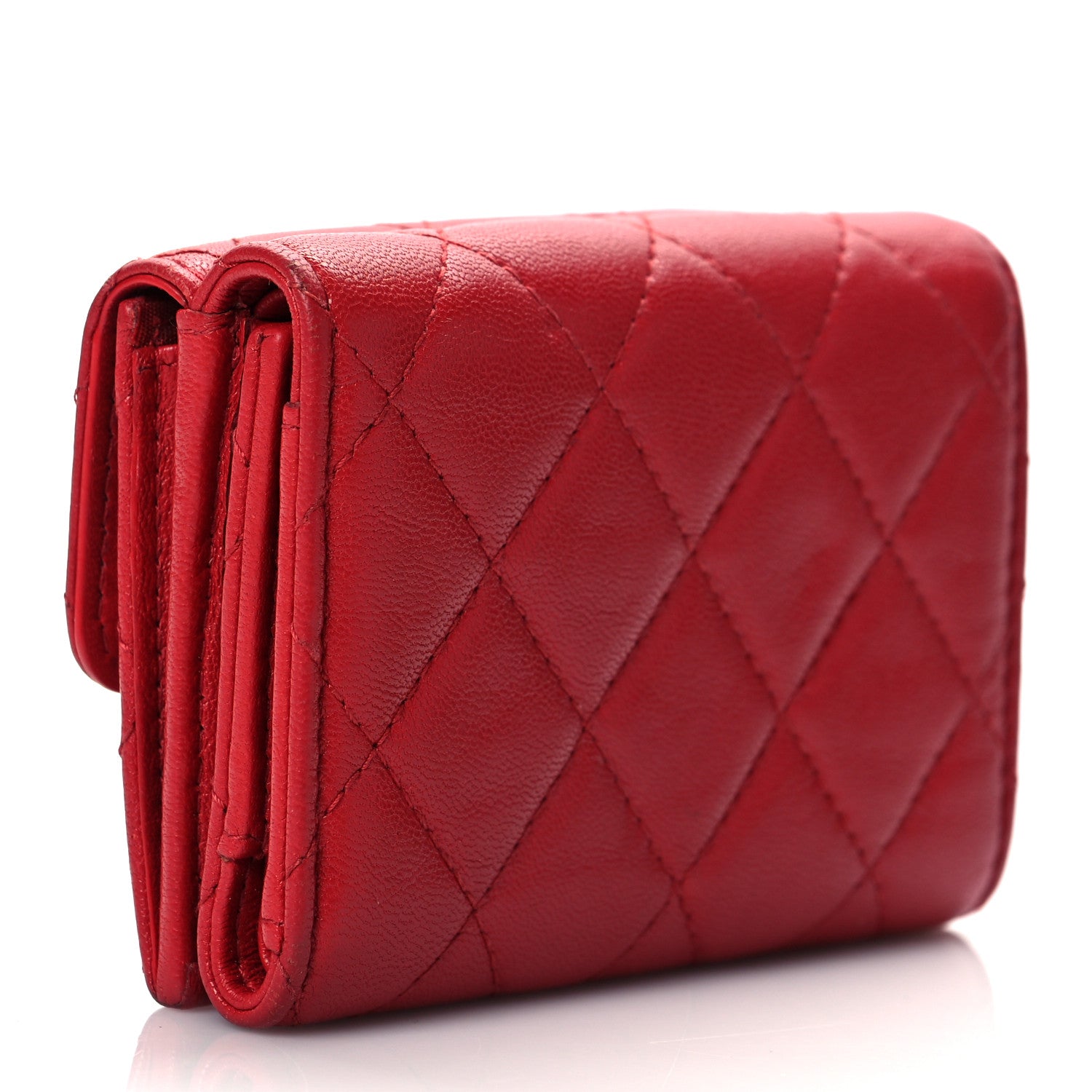 Chanel Lambskin Quilted Small Chanel 19 Flap Wallet Red 3 of 9