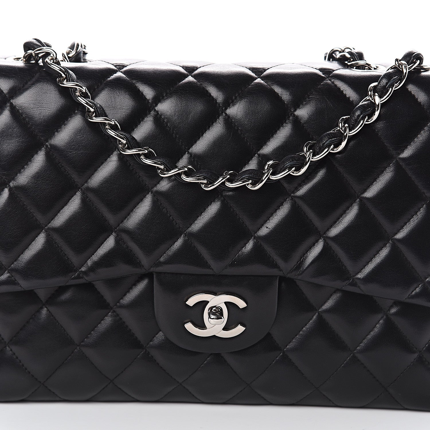 Chanel Lambskin Quilted Jumbo Single Flap Black 7 of 9