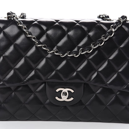 Chanel Lambskin Quilted Jumbo Single Flap Black 7 of 9