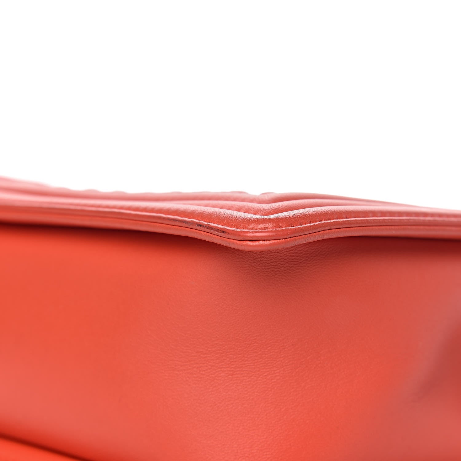 Chanel Wrinkled Lambskin Chevron Quilted New Medium Boy Flap Orange 11 of 12