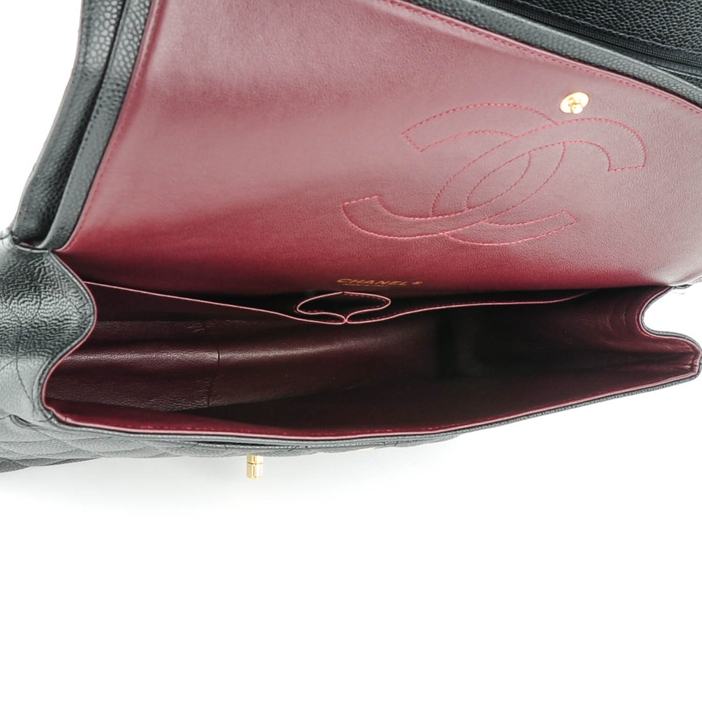 Caviar Quilted Maxi Double Flap Black