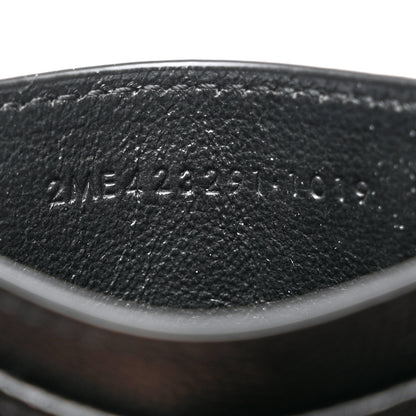 Saint Laurent Grain De Poudre Matelasse Chevron Monogram Credit Card Case Black 7 of 8