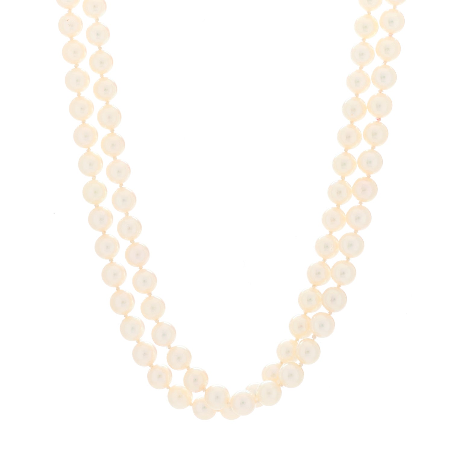 Mikimoto 18K Yellow Gold Akoya Pearl 6.5-7mm Necklace 41" 1 of 5
