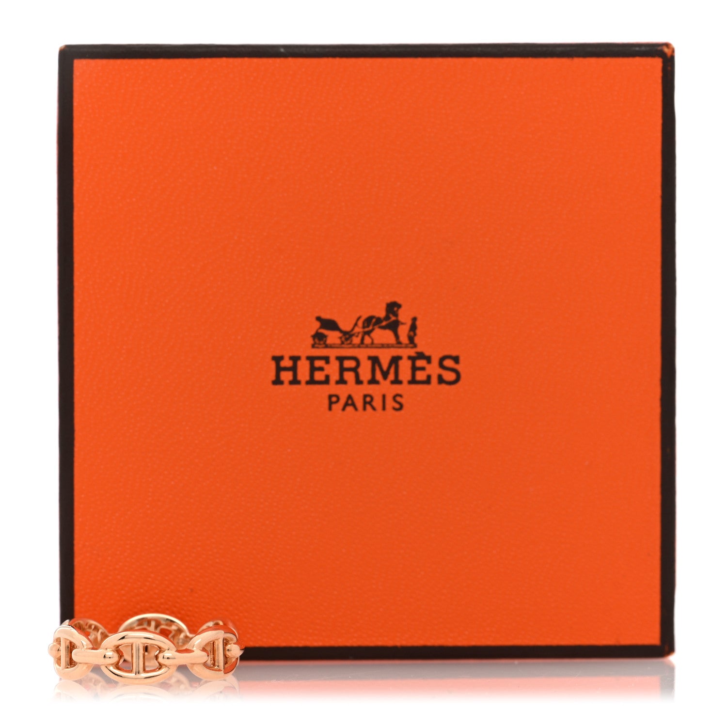 Hermes 18K Rose Gold PM Chaine d'Ancre Enchainee Ring 52 6 6 of 6