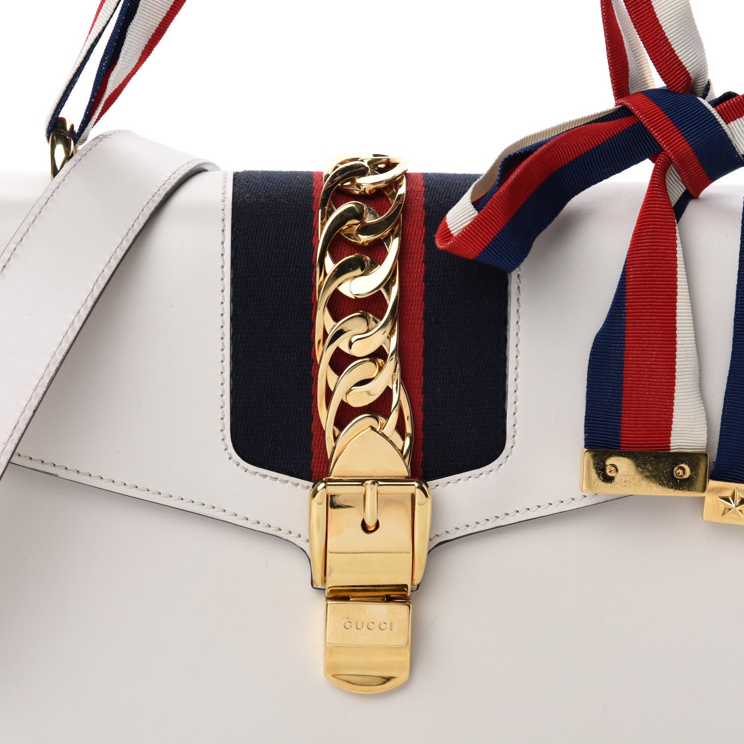 Gucci Calfskin Small Sylvie Shoulder Bag Off White 14 of 14