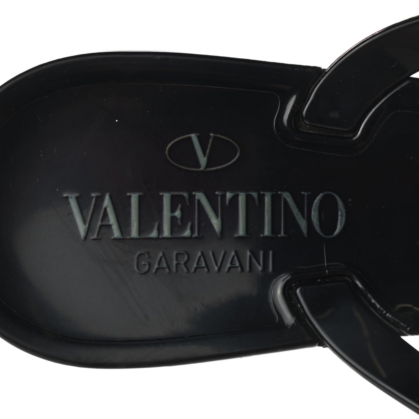 PVC Jelly Rockstud Bow Thong Sandals 38 Black