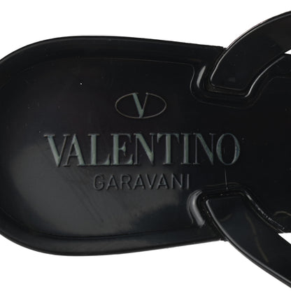 Valentino Garavani PVC Jelly Rockstud Bow Thong Sandals 38 Black 7 of 9