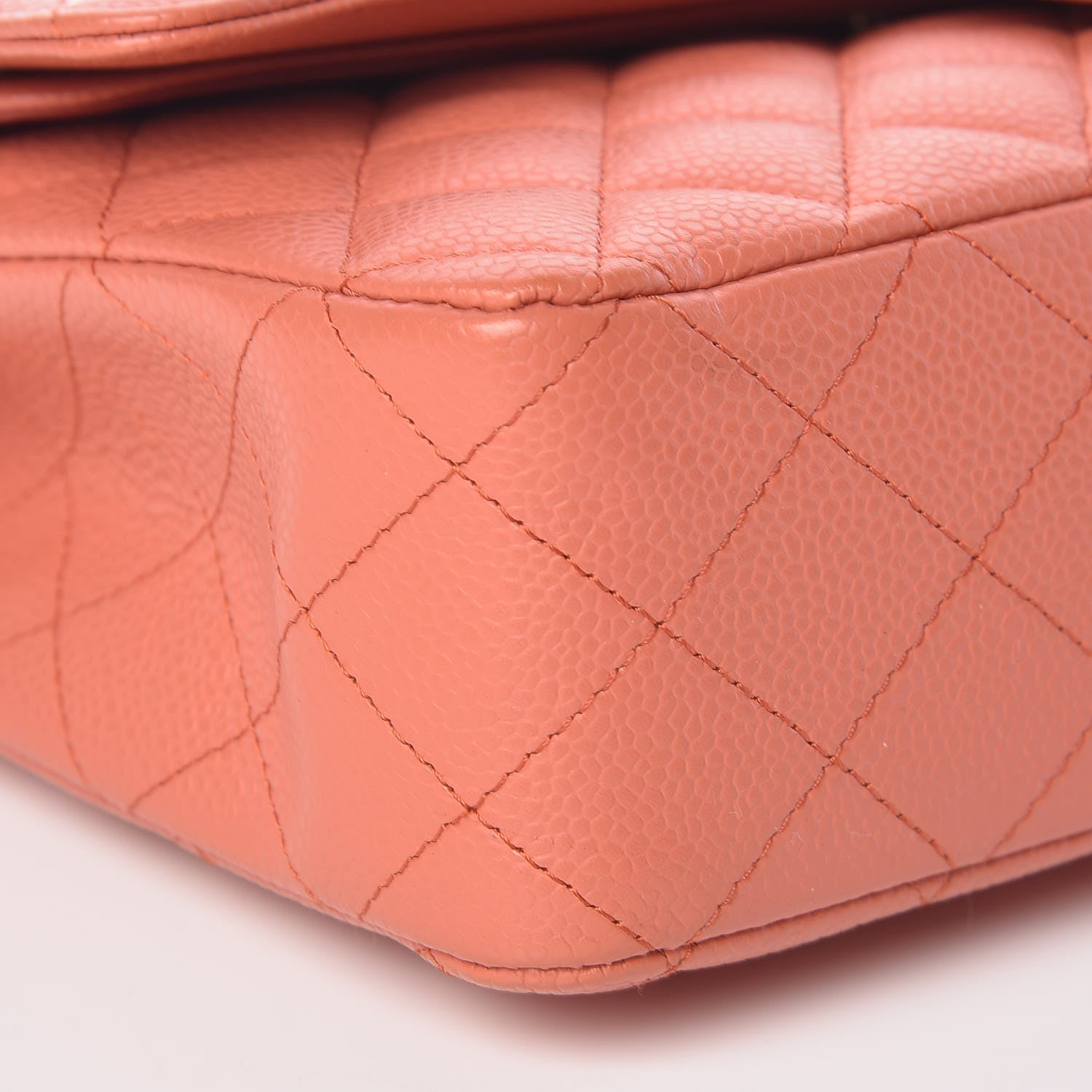 Chanel Caviar Quilted Medium Double Flap Coral 11 of 12