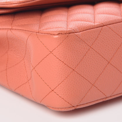Chanel Caviar Quilted Medium Double Flap Coral 11 of 12