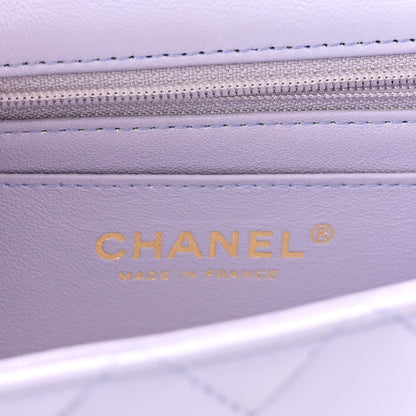 Chanel Lambskin Quilted Mini Top Handle Rectangular Flap Light Purple 6 of 10
