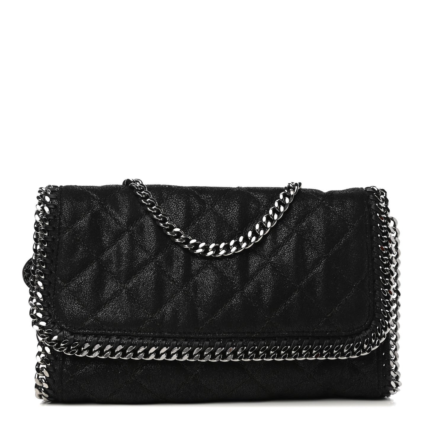 Shaggy Deer Quilted Falabella Clutch Black