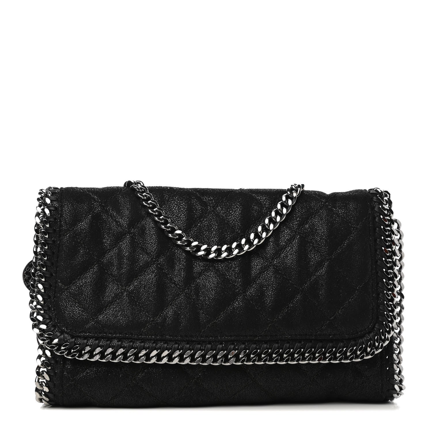 Stella McCartney Shaggy Deer Quilted Falabella Clutch Black 1 of 4