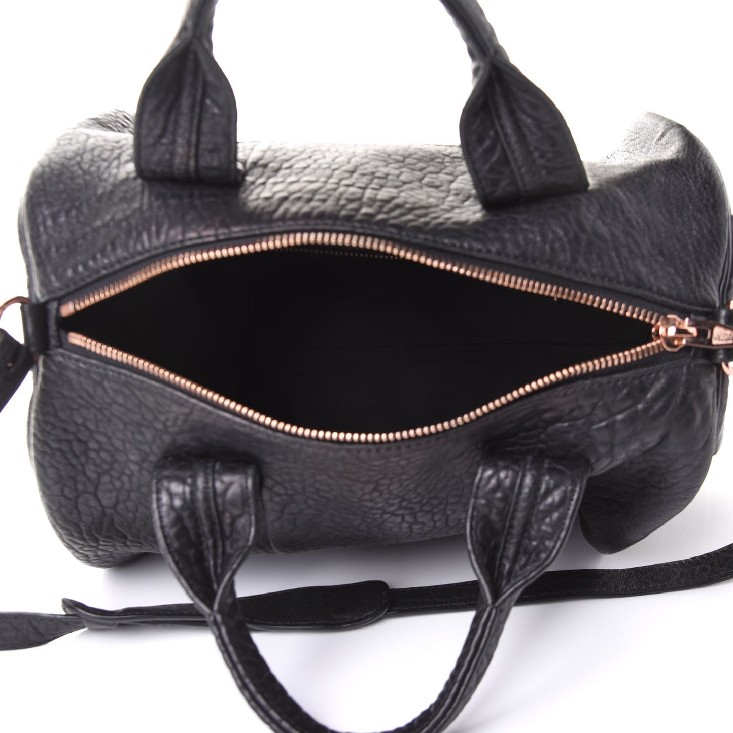 Pebbled Lambskin Rocco Black Pale Gold Hardware
