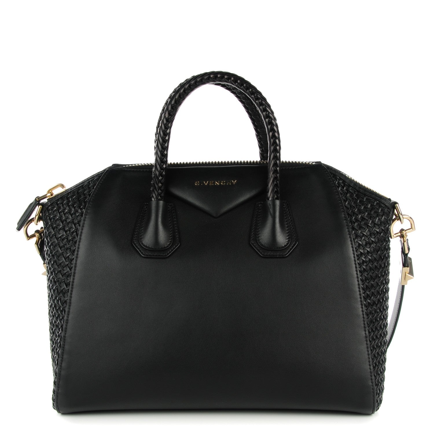 Givenchy Smooth Calfskin Woven Medium Antigona Black 1 of 7