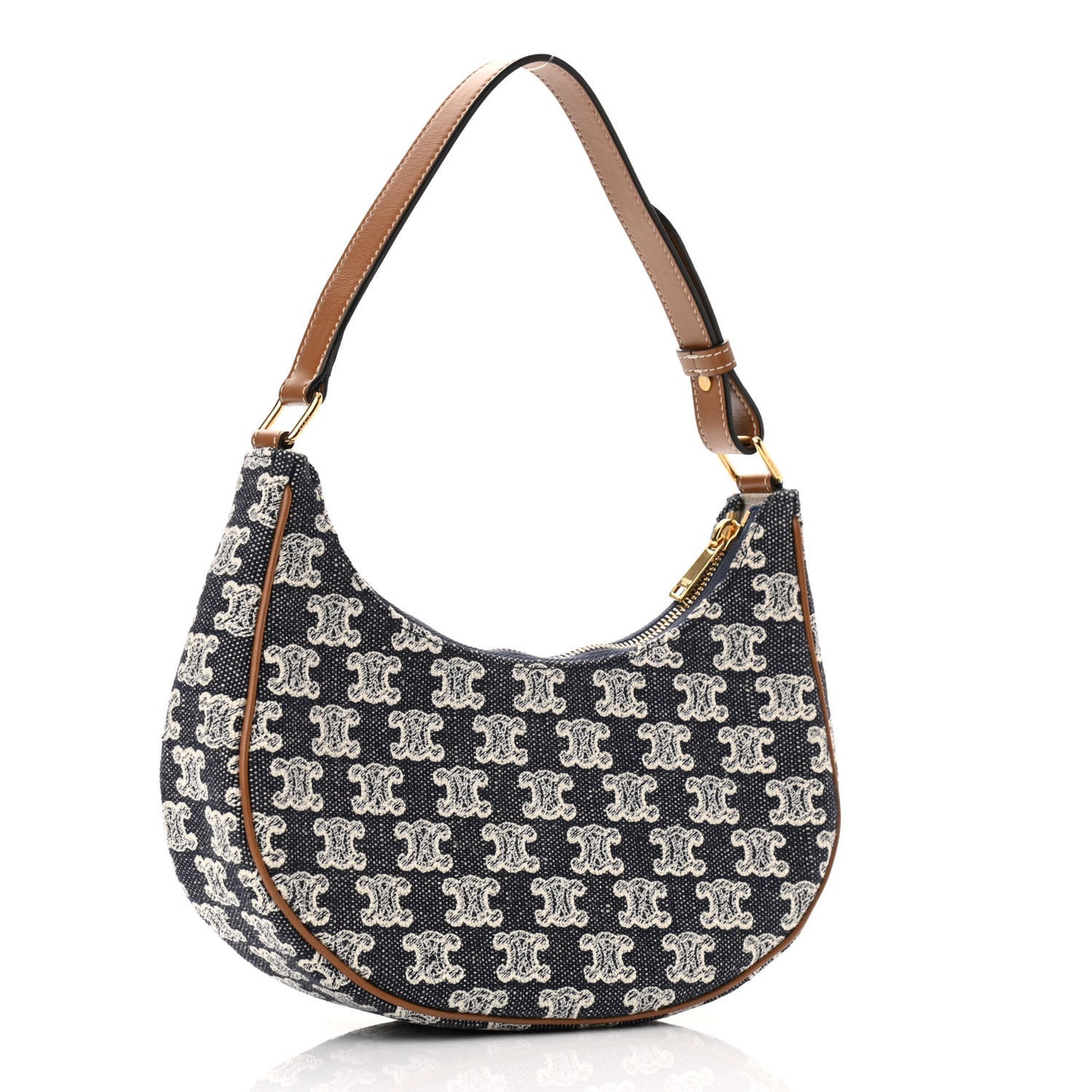 Canvas Calfskin Ava Triomphe Shoulder Bag Blue