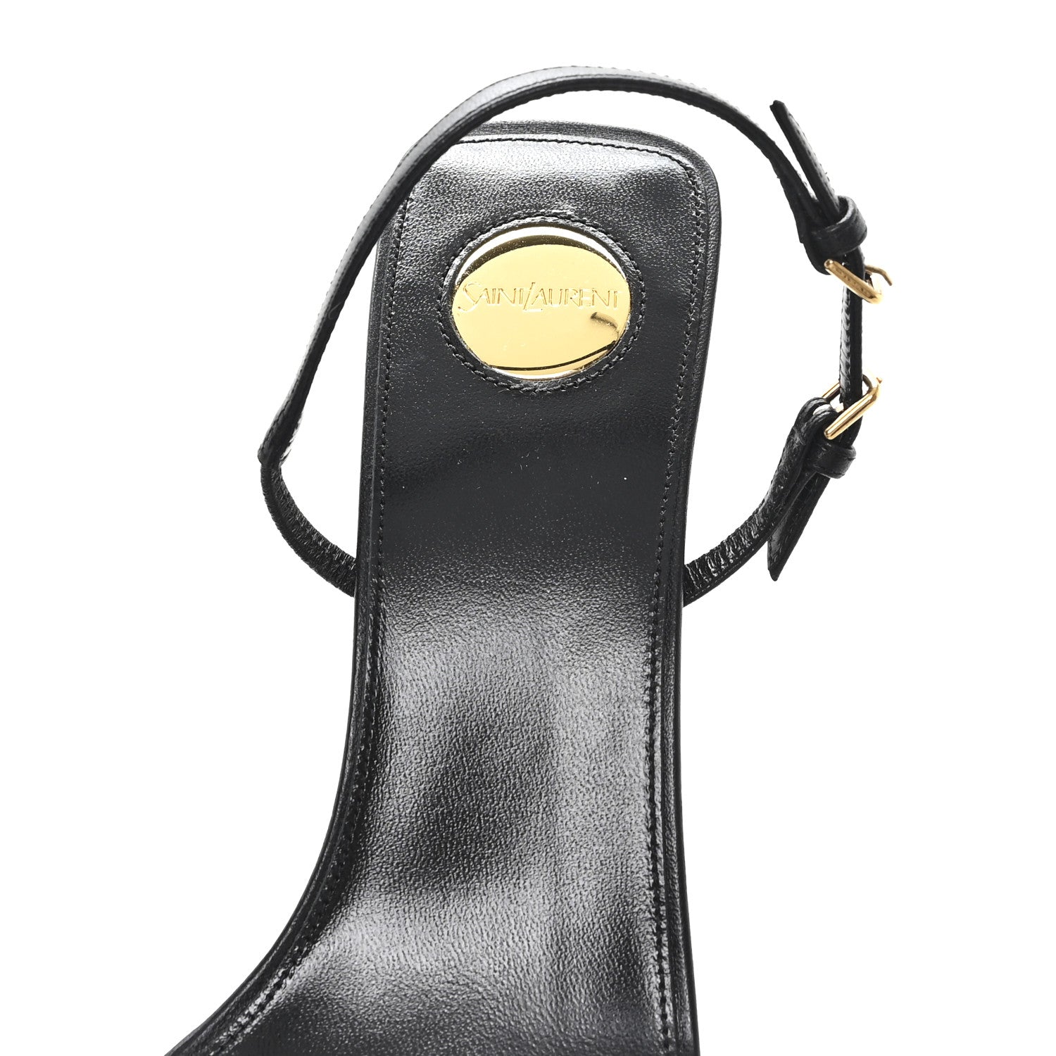 Saint Laurent Satin Slingback Jaspe 55 Sandals  41 Black 8 of 8