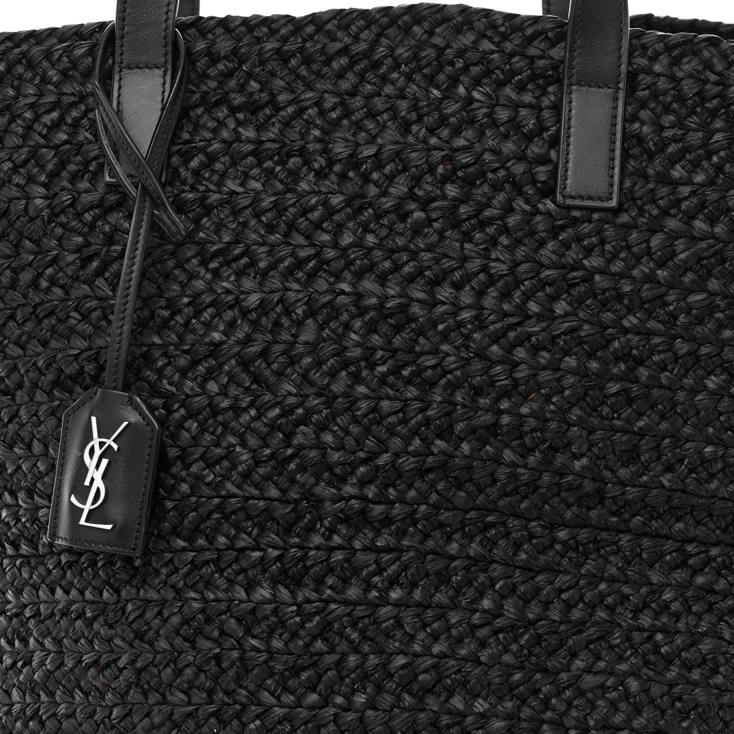 Saint Laurent Raffia Medium Panier Bag Black 8 of 11