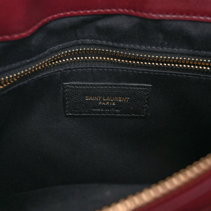 Saint Laurent Calfskin Y Quilted Monogram Medium Loulou Chain Satchel Rouge Legion 7 of 11