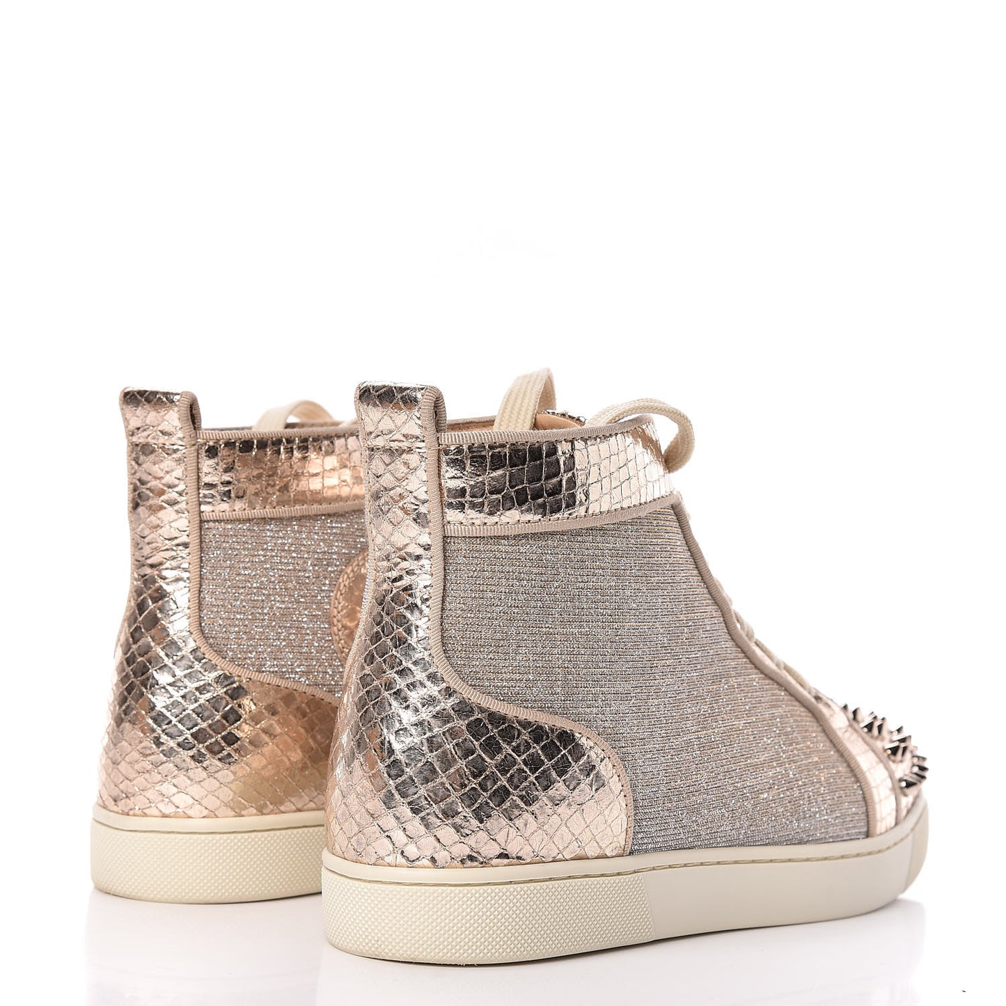Lame Womens Lou Spikes Flat Sneakers 37.5 Gold