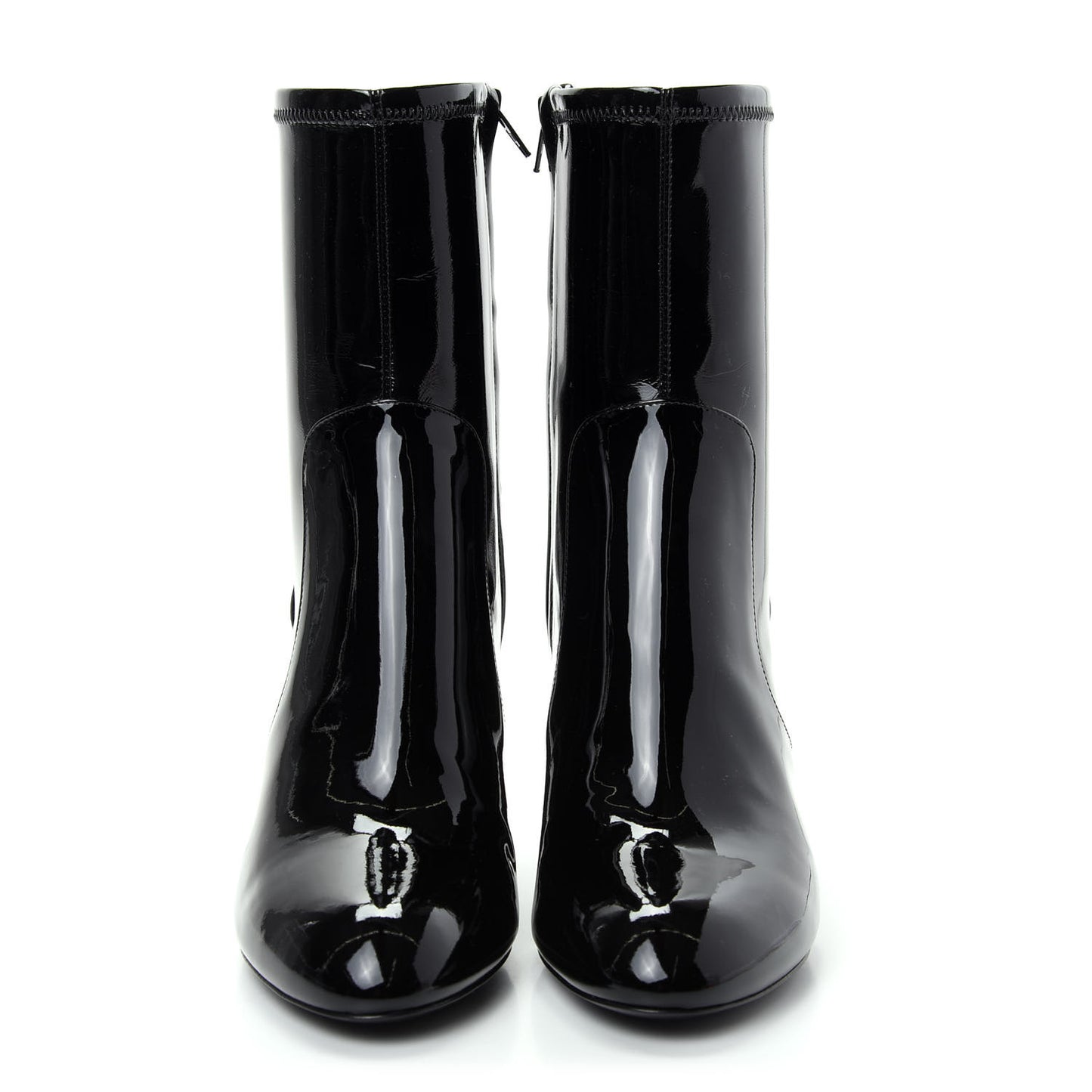 Patent Silhouette Ankle Boots 39 Black
