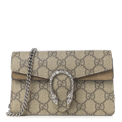 Gucci GG Supreme Monogram Super Mini Dionysus Shoulder Bag Taupe 1 of 10