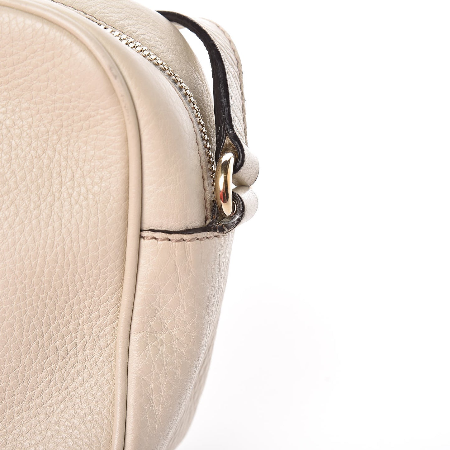 Pebbled Calfskin Small Soho Disco Bag Off White