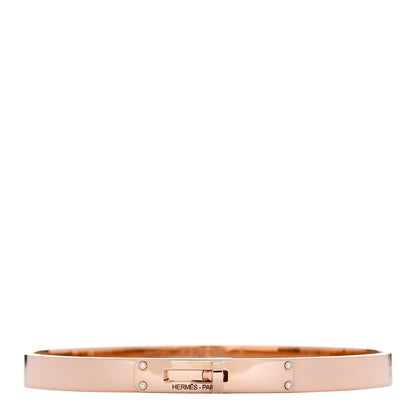 Hermes 18K Rose Gold Diamond PM Kelly Bracelet LG 1 of 4