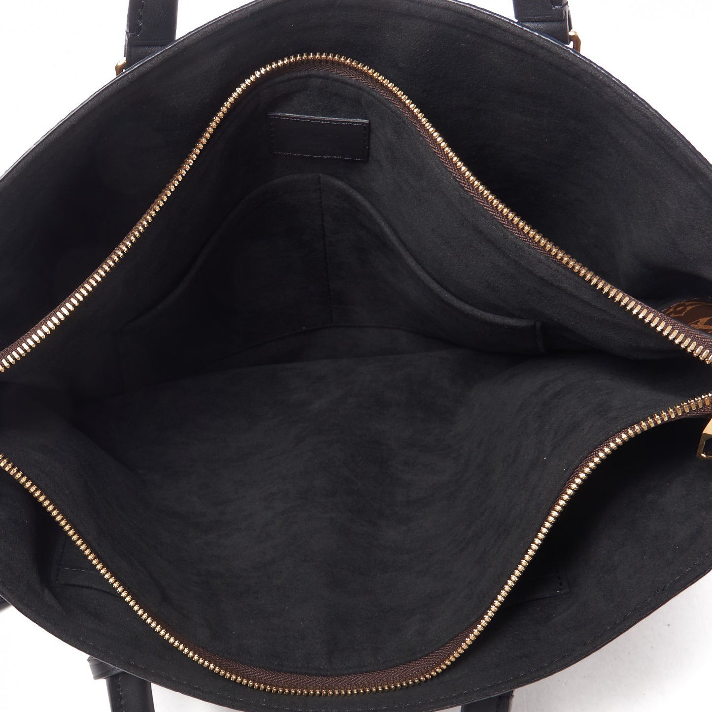 Monogram Flower Zipped Tote MM Black