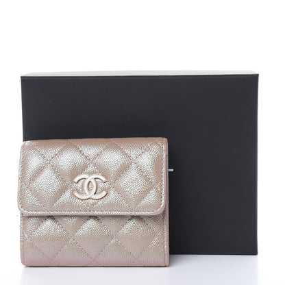 Chanel Iridescent Caviar Quilted Small Flap Wallet Beige 8 of 8