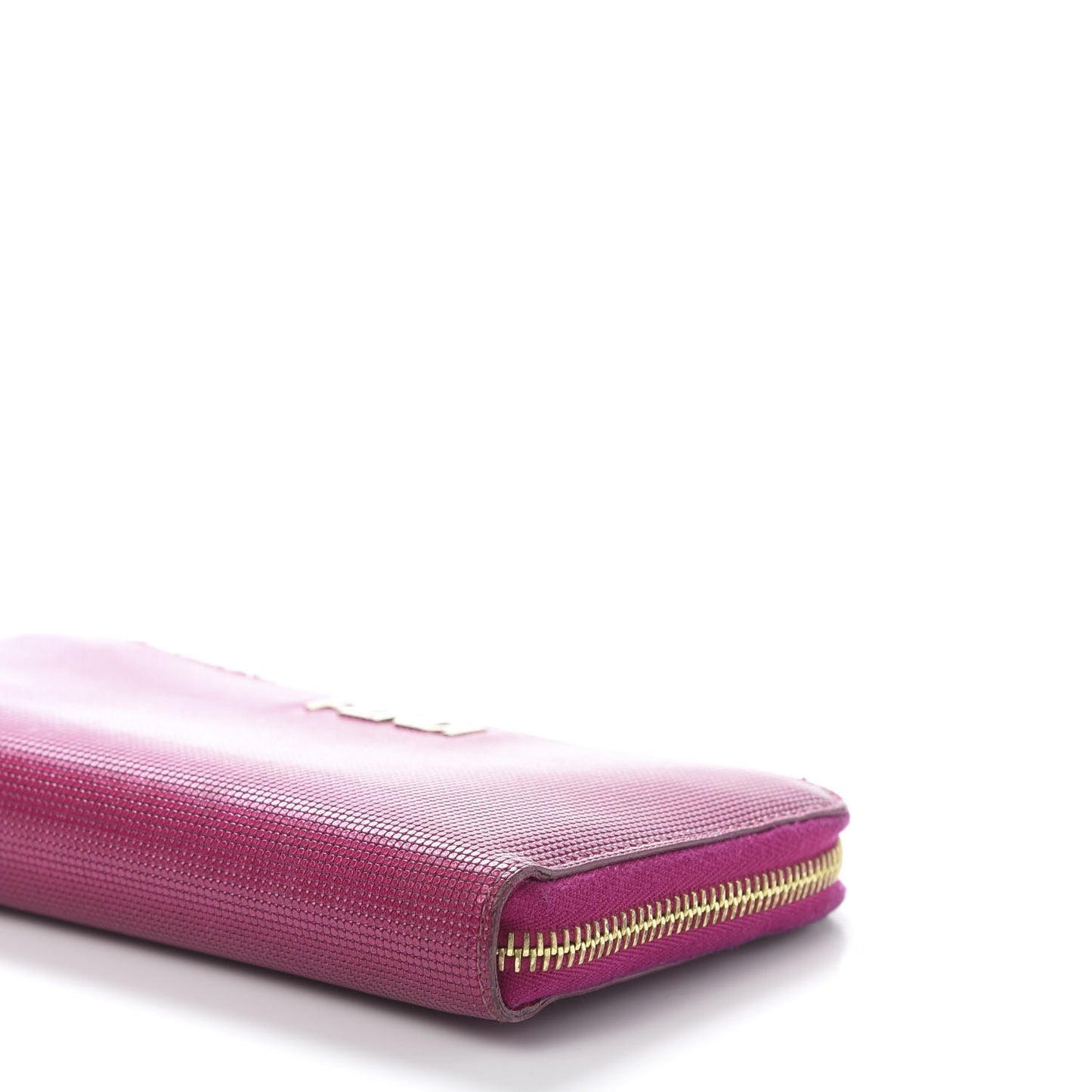 Vitello Birkin Logo Zip Around Wallet Rosa