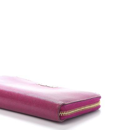 Fendi Vitello Birkin Logo Zip Around Wallet Rosa 11 of 12