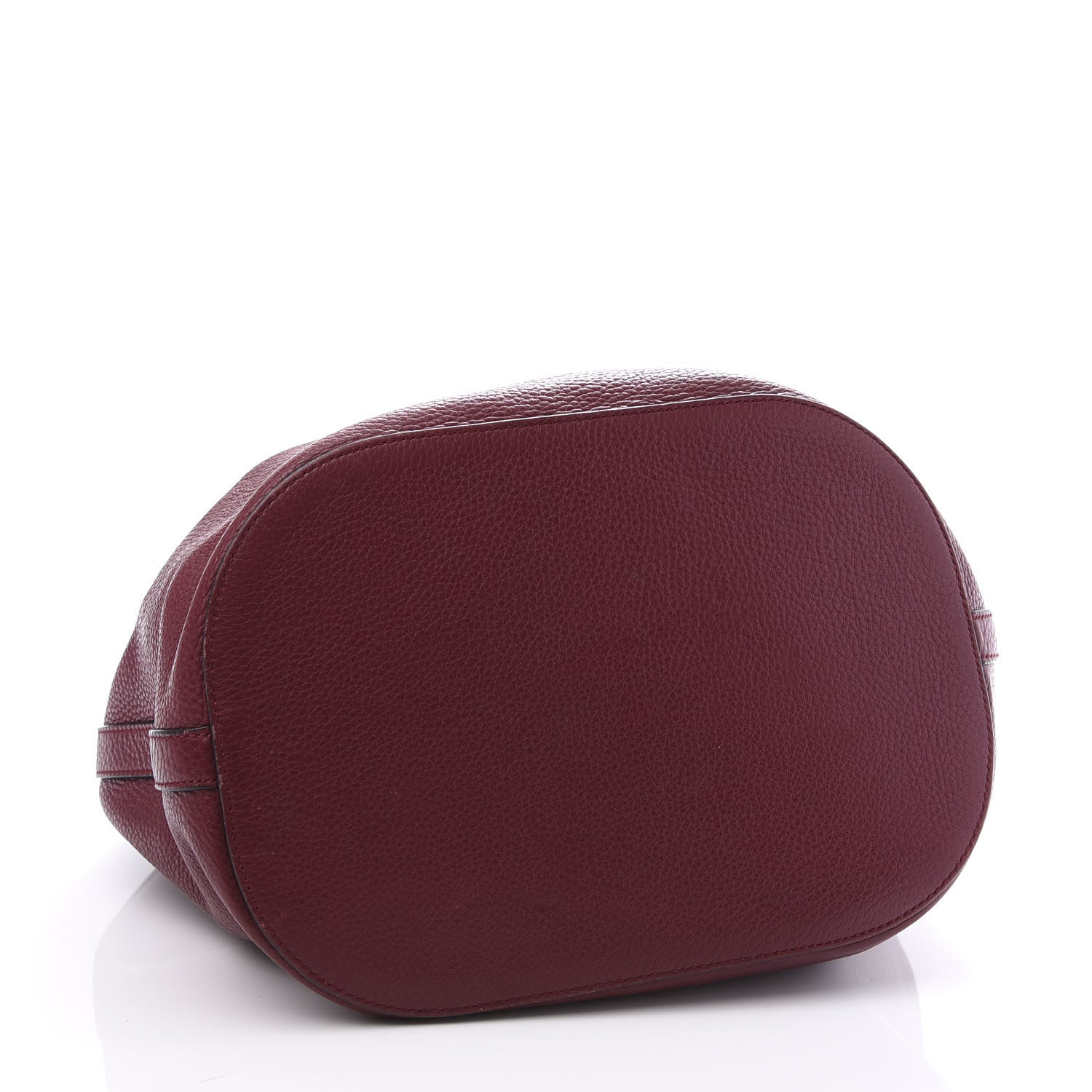 Gucci Pebbled Calfskin Miss Bamboo Bucket Bag Burgundy 3 of 10