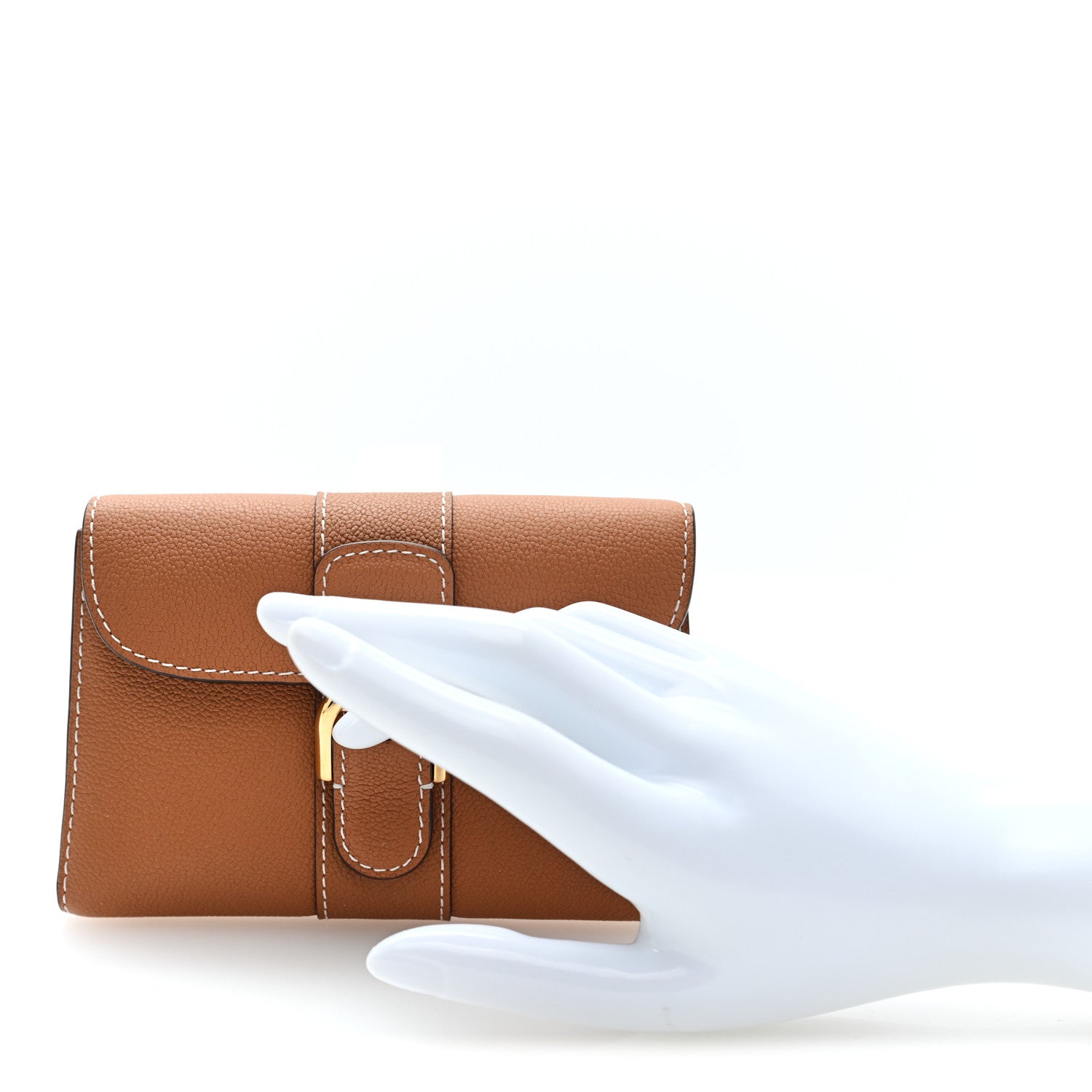 Delvaux Grained Rodeo Calfskin Brillant Compact Wallet Vegetal 2 of 7