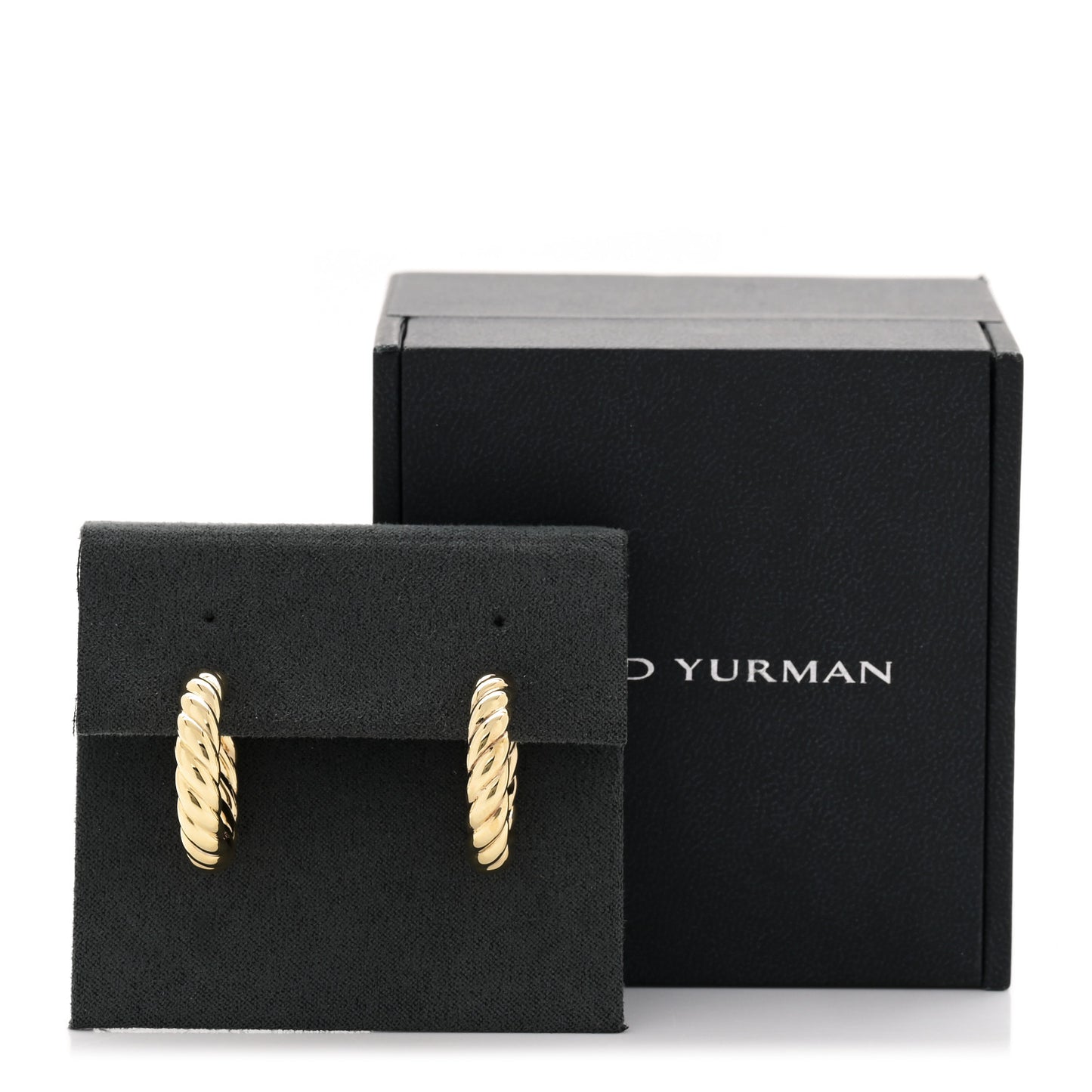 18K Yellow Gold 25.4mm Sculpted Cable Hoop Earrings