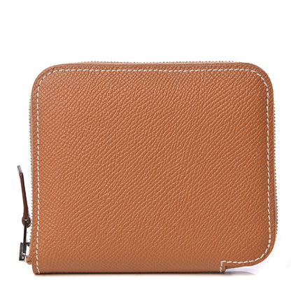 Hermes Epsom Silk'in Compact Wallet Gold Jaune De Naples 1 of 9