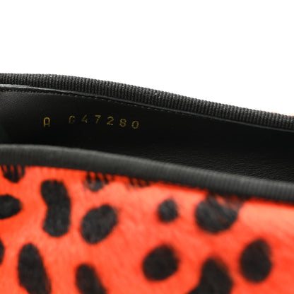 Chanel Pony Hair Lambskin Patent Cap Toe CC Ballerina Flats 37.5 Orange Black White 8 of 9