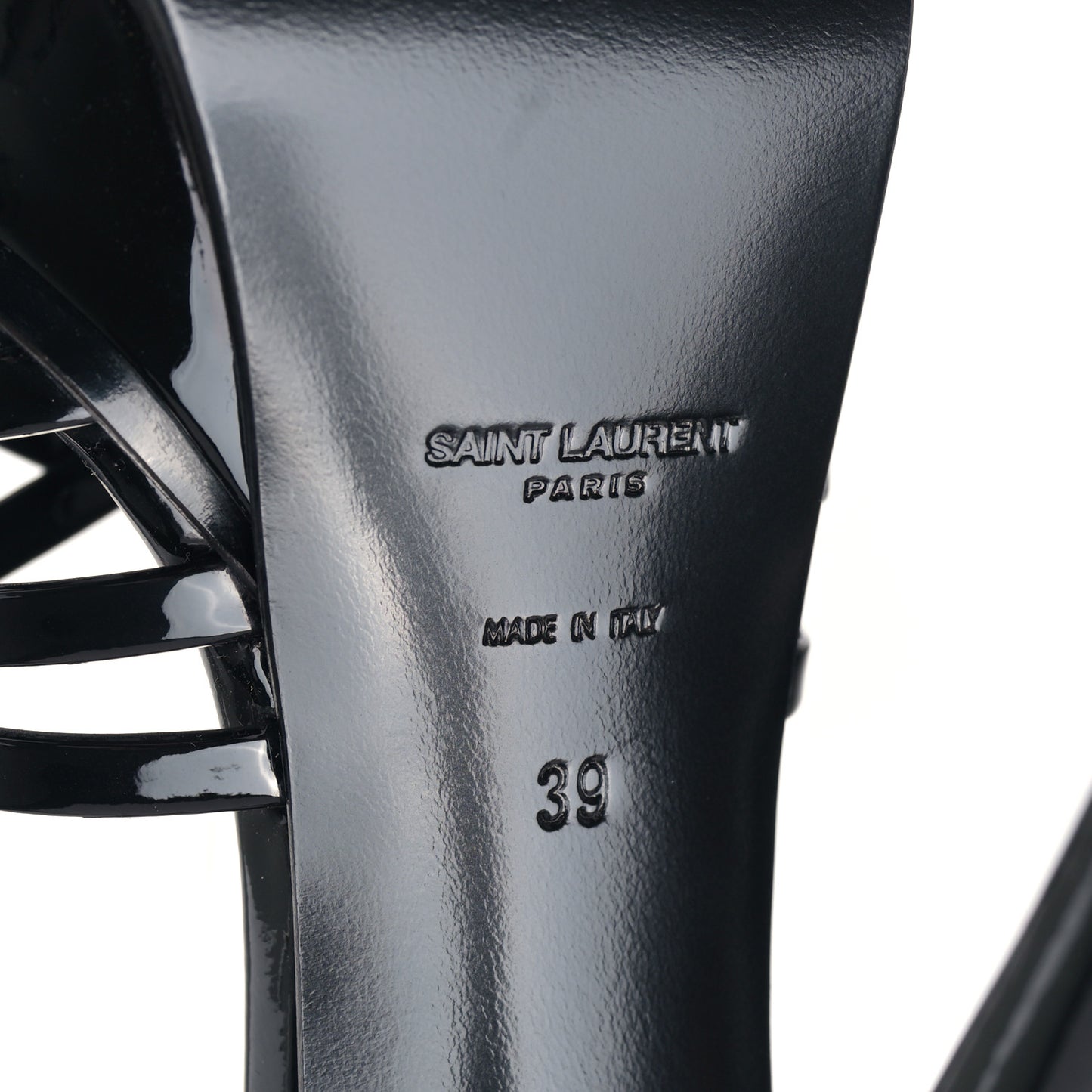Patent Platform Criss Cross Sandals 39 Black