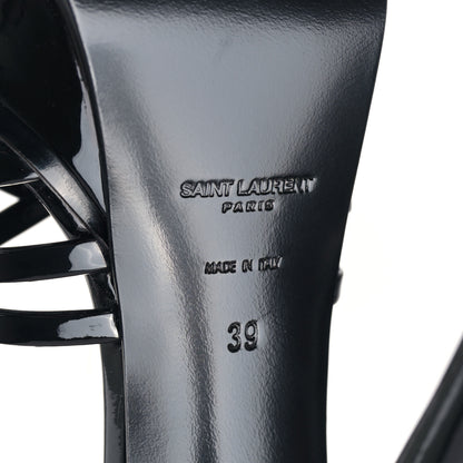Saint Laurent Patent Platform Criss Cross Sandals 39 Black 6 of 8