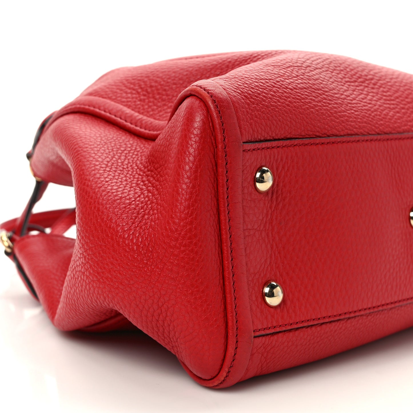 Pebbled Calfskin Small Soho Shoulder Bag Red