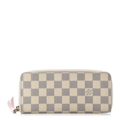 Louis Vuitton Damier Azur Clemence Wallet Rose Ballerine 1 of 8